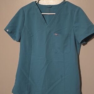 FIGS Catarina Slim Scrub Top Surgical Caribbean Green Women’s Medium